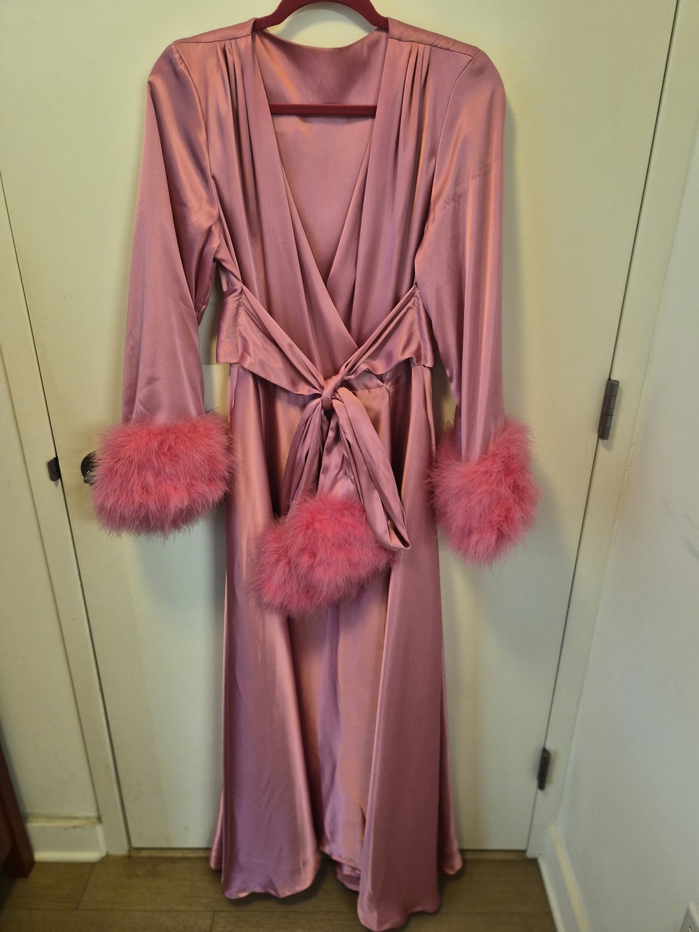 Catherine D'Lish Maribou Trim Dressing Gown